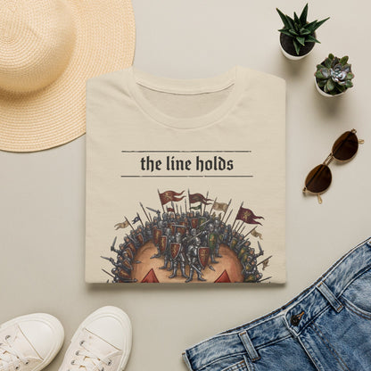 T-Shirt — “The Line Holds” Medieval Battle Graphic Tee